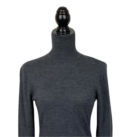 Garnet Hill Merino Wool Dress MIDI Gray - Picture 3 of 12